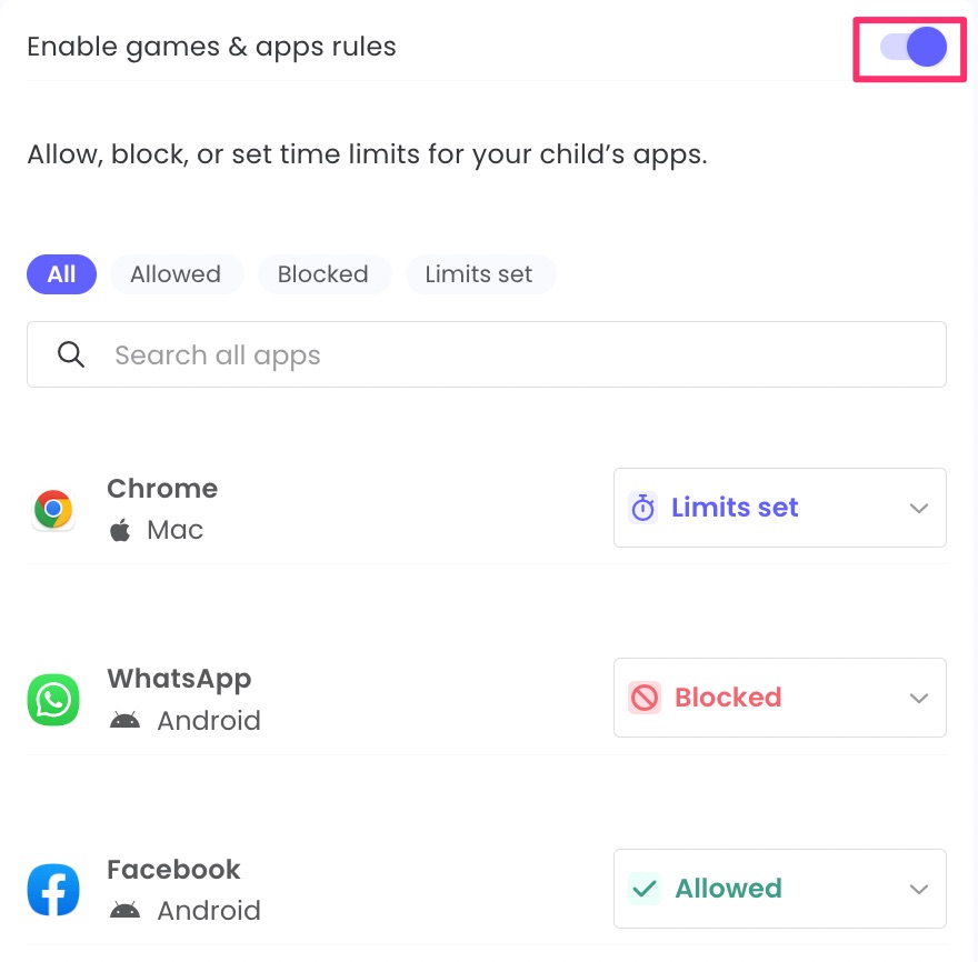 How to block apps and games from play store's 