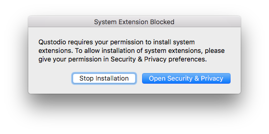 High Sierra installation popup