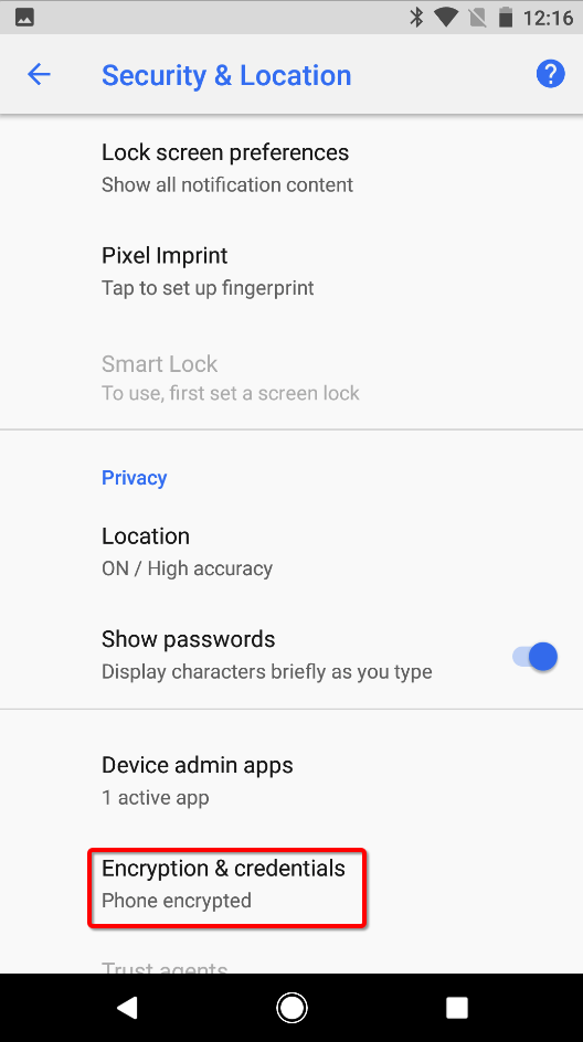 Encrypt your Android phone