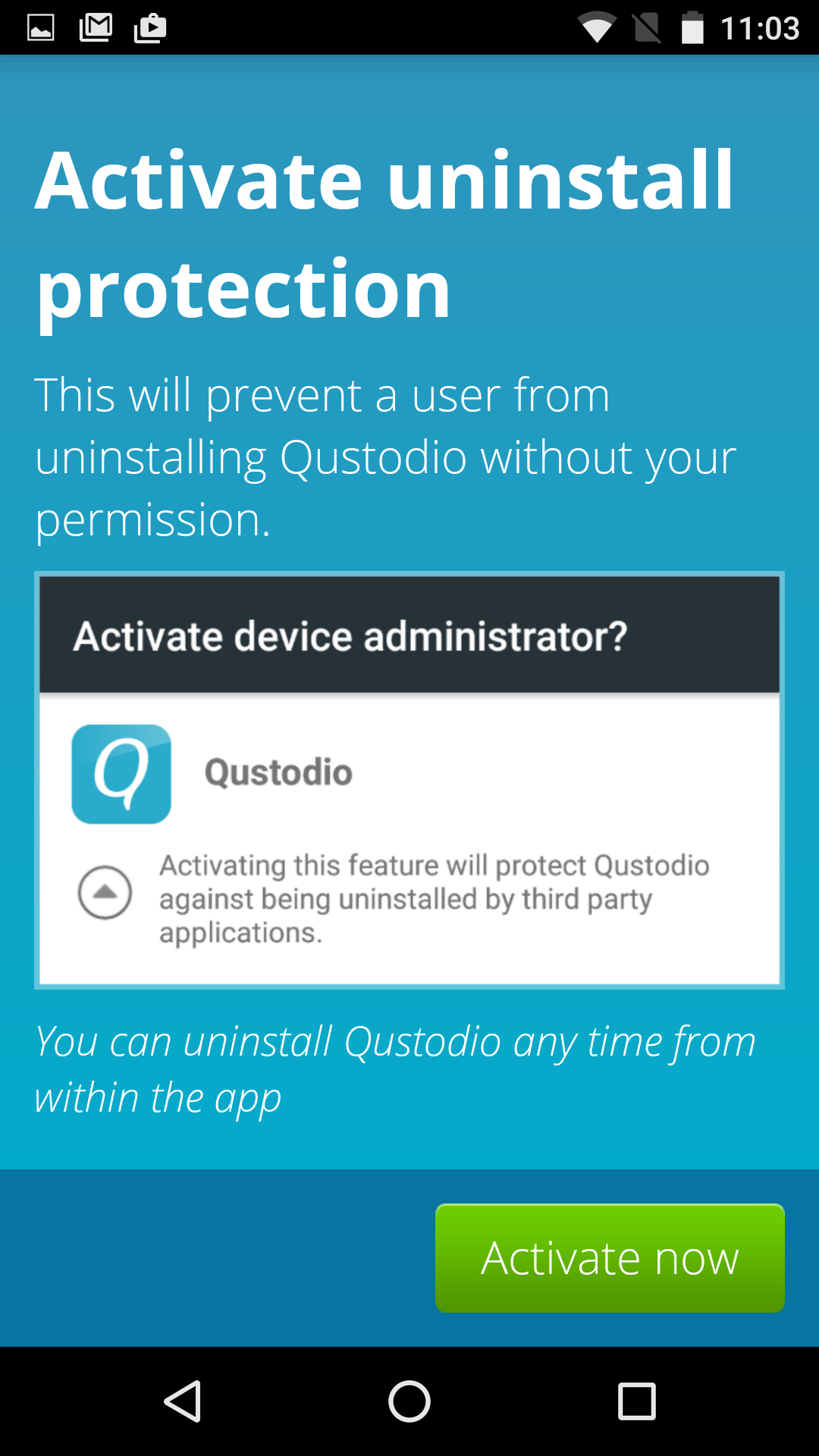 uninstall qustodio android