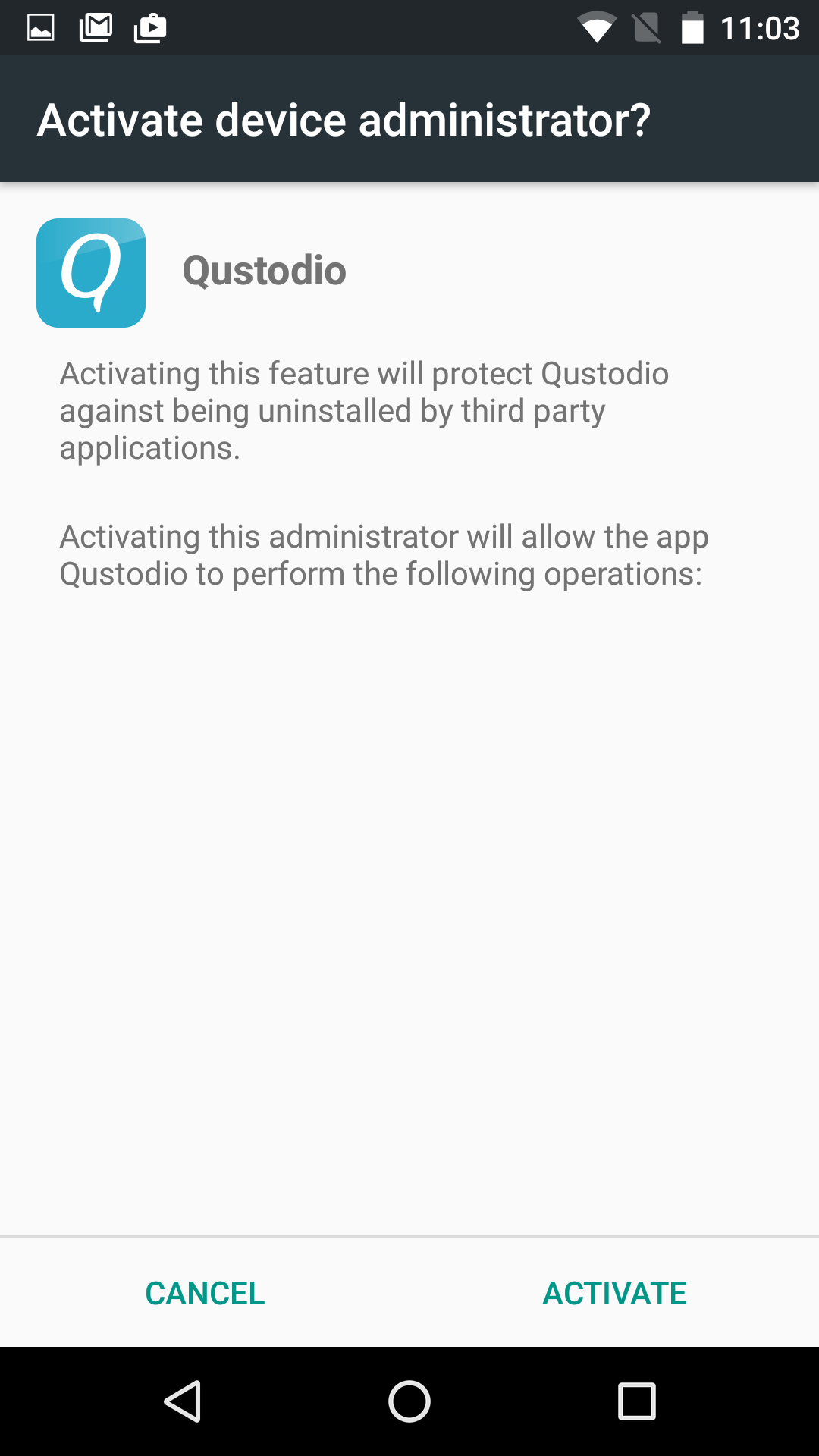 disable qustodio android